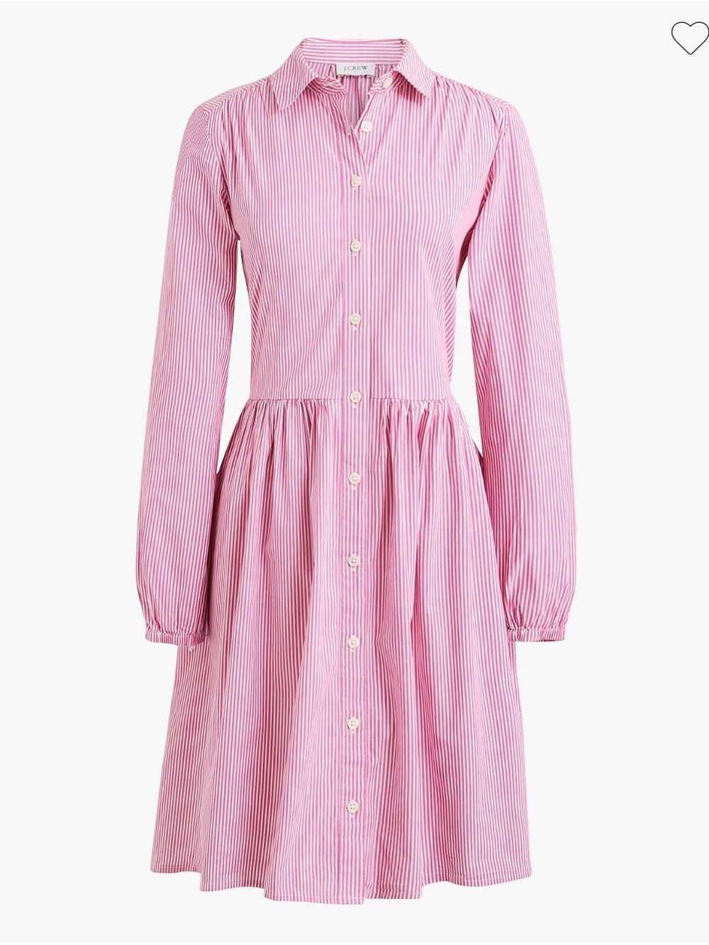 J.Crew Pink and White Seersucker Chambray Mini Shirt Dress